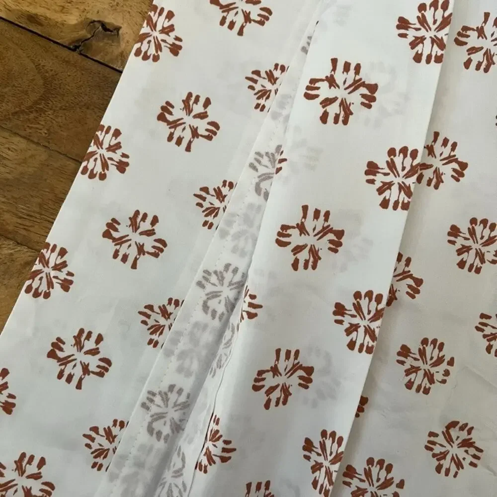 Threshold 100% Cotton Queen Pillowcases (2) Orange & White Geometric Floral